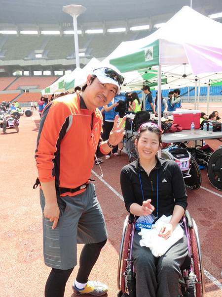 韓国クロカンチームのソン監督とポーラミン選手