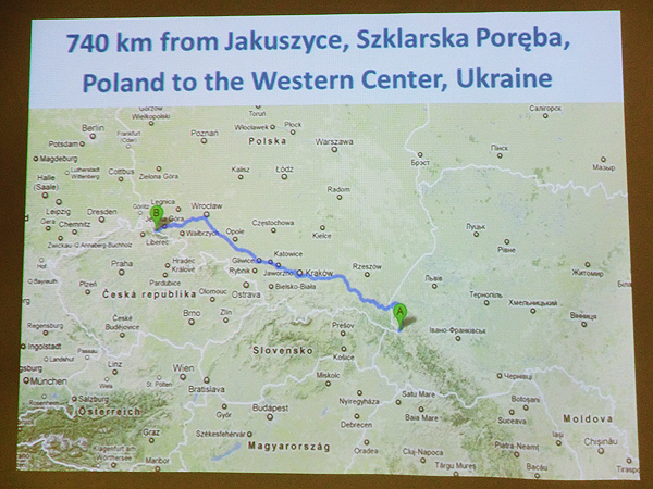 ポーランドからウクライナへ向かう地図